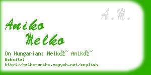 aniko melko business card